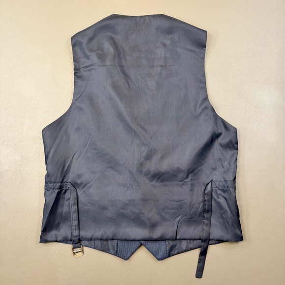 HUQQA 3-Piece Blue Suit 38R Jacket Vest Pants 35x36 Cotton NWT - Picture 7 of 9